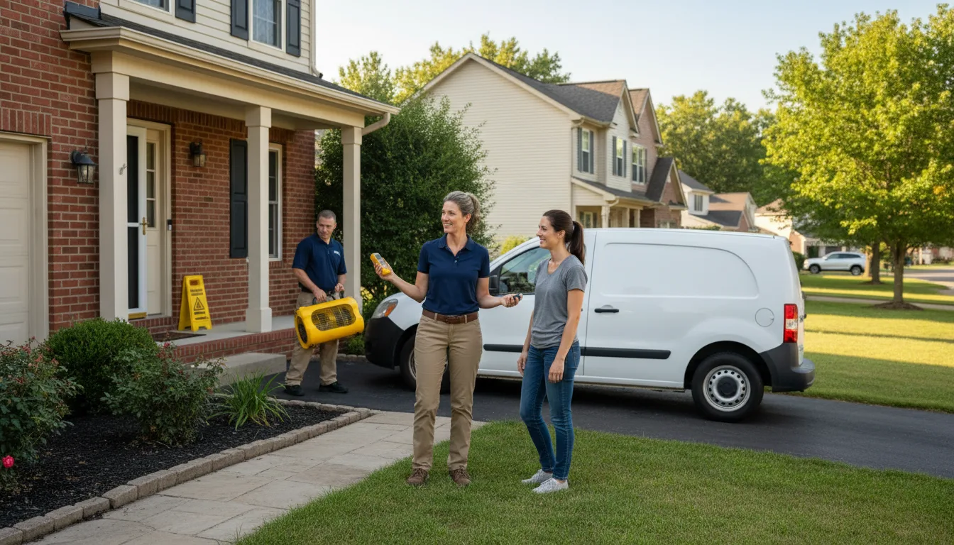 Residential water damage restoration in Mulberry Grove, IL